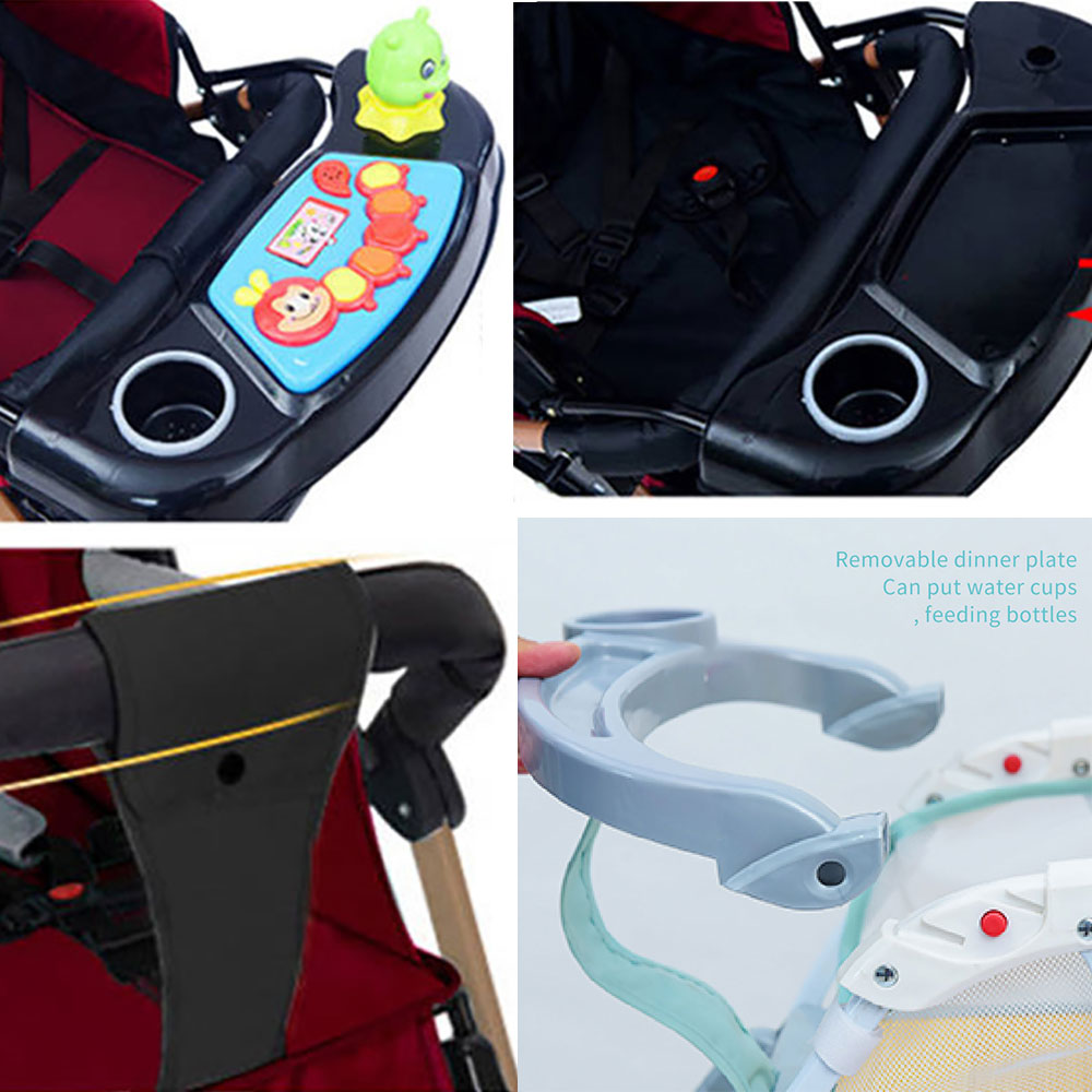 Baby Stroller Has Adjustable Handles With Two-way Push, Can Sit Or Lie Down, Extra Large Sleeping Basket, With Detachable Music Keyboard