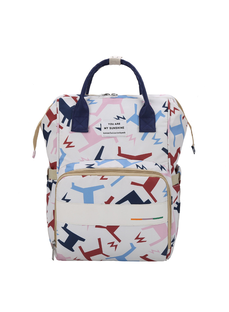 New Mummy Bag Portable Backpack Multifunctional Cosmetic Bag Printing Bag Large Capacity Mother And Baby Bag
