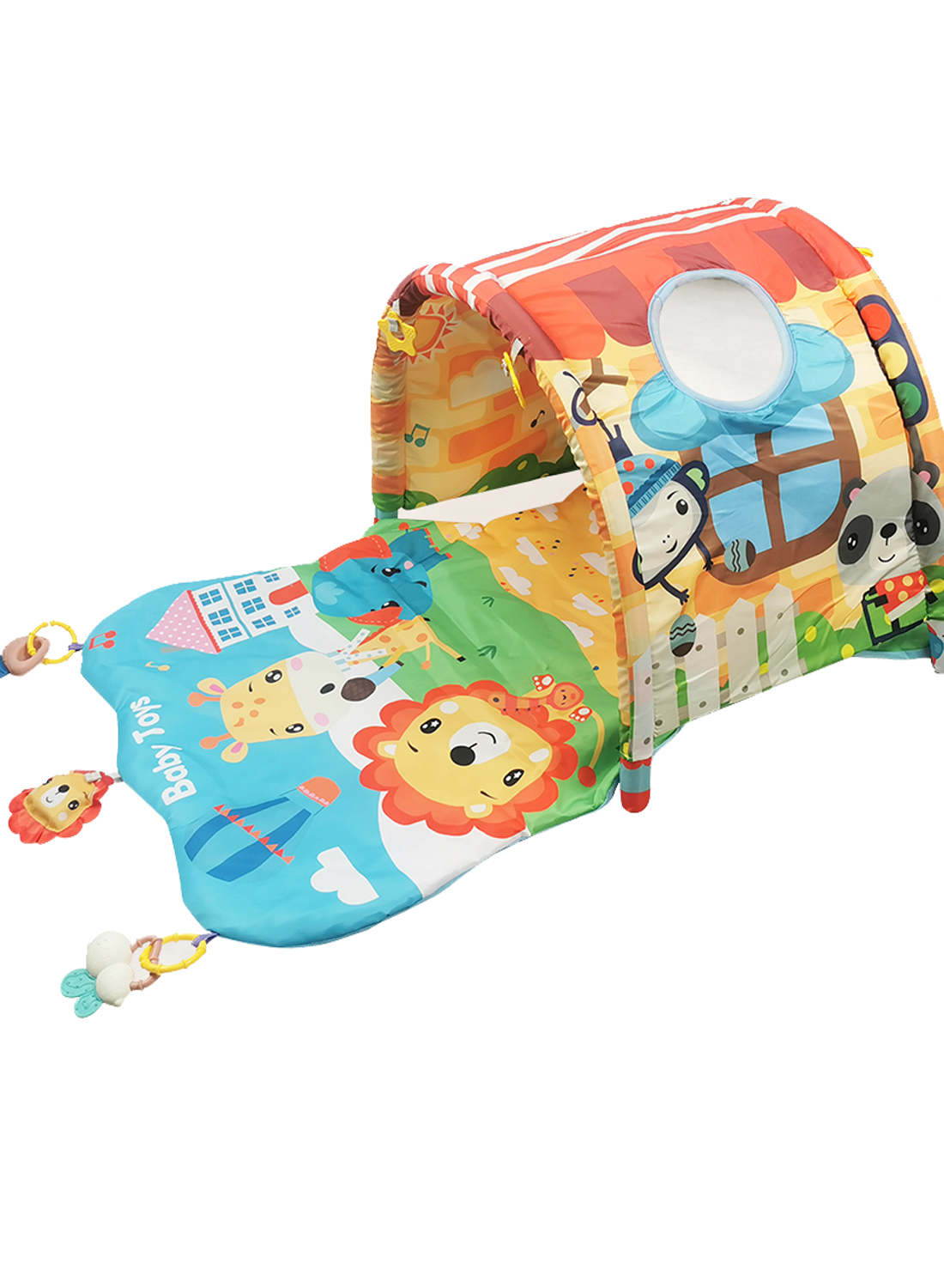 4-in-1 Baby Gym, Play Mat & Play Gym, Combination Baby Activity Gym with Sensory Exploration and Motor Skill Development