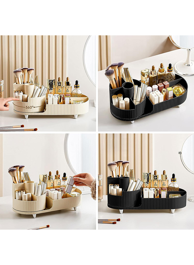 Large Capacity Makeup Brush Holder,360° Rotating Makeup Organizer,9 Slot Makeup Brushes Cup,for Vanity Decor,Bathroom Countertops,Desk Storage Container,Cosmetic Display cases