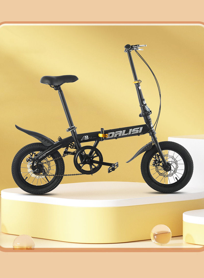 Folding Bike Foldable Bicycle High Carbon Steel Mountain Bicycle Disc Brake Non-Slip Folding Bikes for Adults/Men/Women (16in)