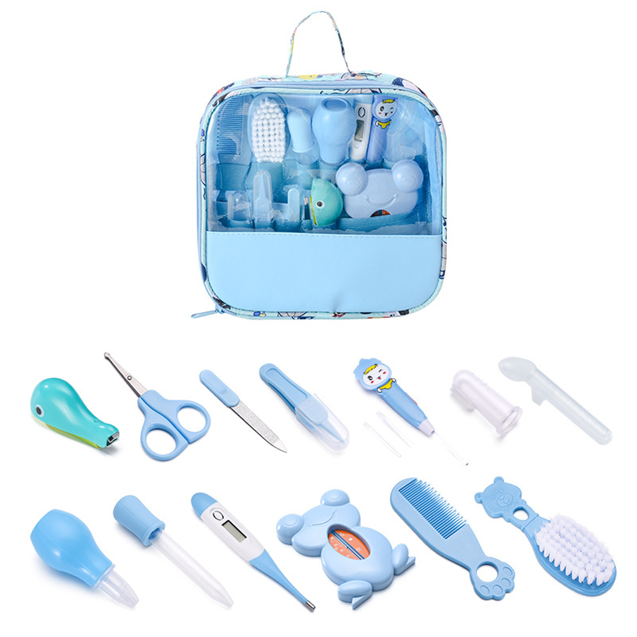 13 piece set of baby care tools, nail clippers, toothbrush, comb, brush care tools