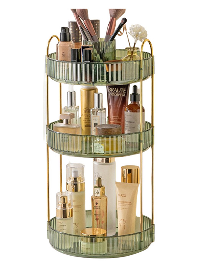Rotating Makeup Organizer for Vanity, High-Capacity Skincare Clear Make Up Storage Perfume Organizers Cosmetic Dresser Organizer Countertop 360 Spinning（3 Tier）