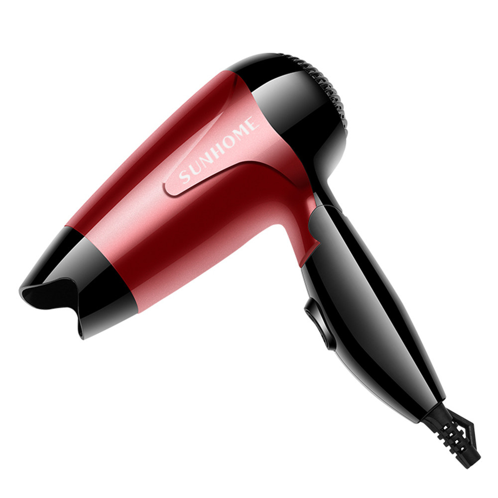 SUNHOME 1200W Mini Foldable Travel Hair Dryer Red/Black