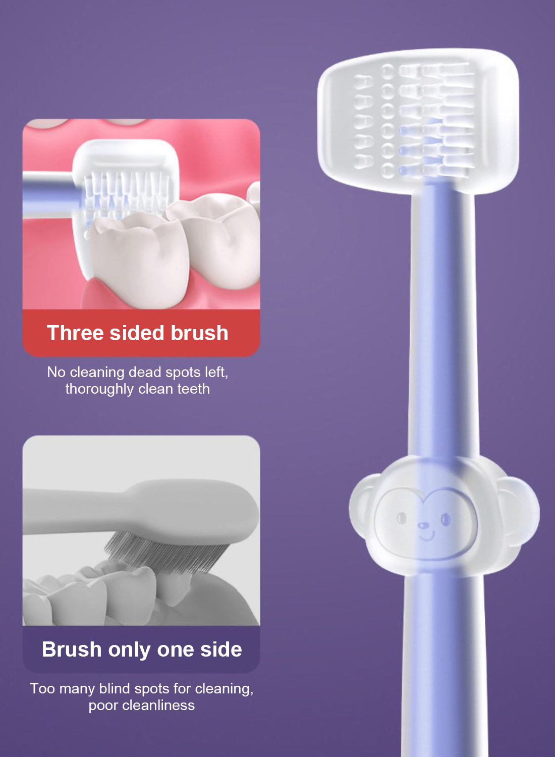 Oral Cleaning Three Piece Set Purple