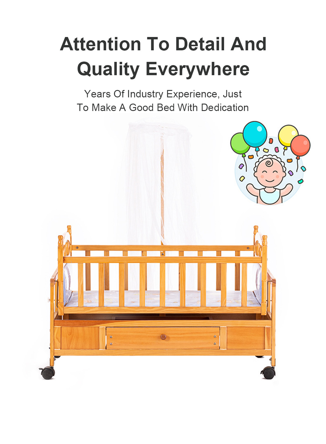 Undertake Large Shipments of Baby Cribs Solid Wood Unpainted Multifunctional Cradle Can Be Spliced Newborn Baby Beds Chinese Manufacturers Baby Beds