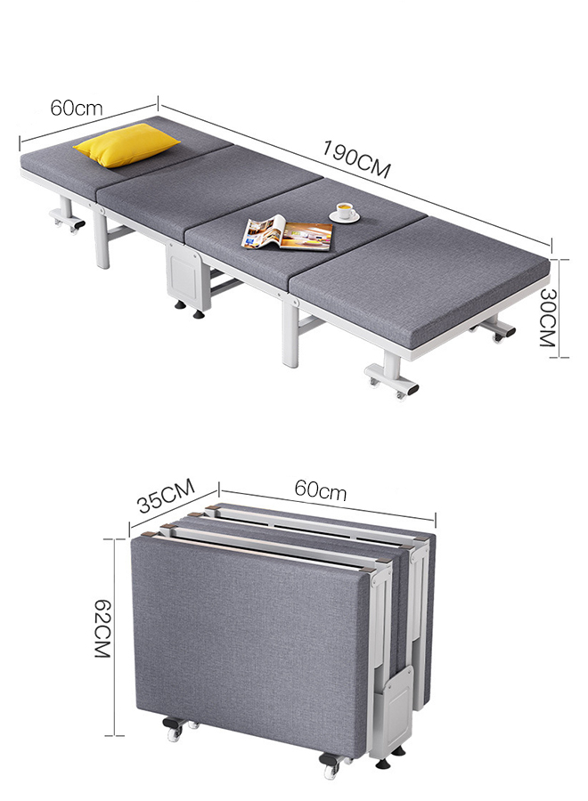Camping Outdoor Single Foldable Lunch Bed with Backrest