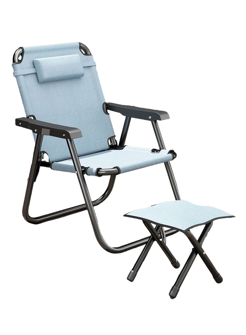 Ultra-Light Portable Leisure Chair, Outdoor Folding Chair with Pedals, Suitable For Camping, Beach, Camping 54*46*89cm