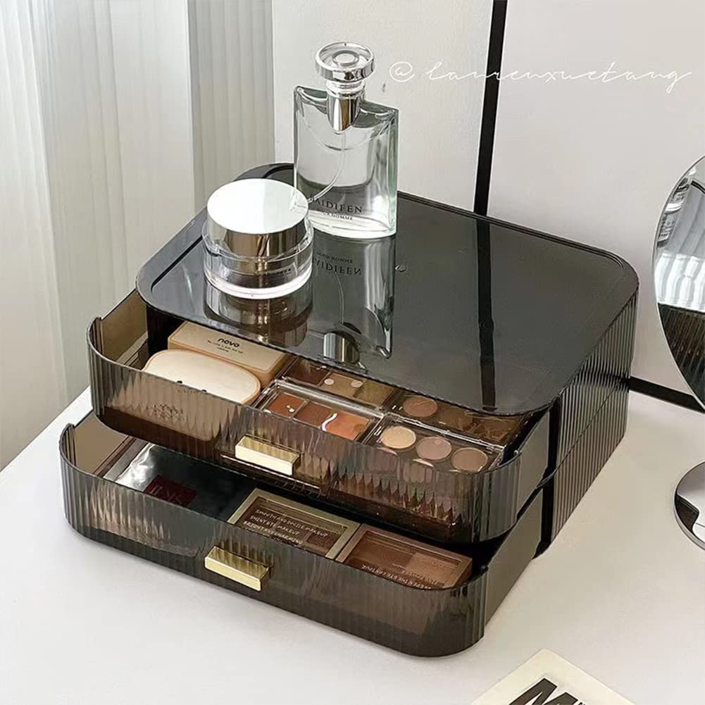 Makeup Organizer with Stackable Drawers, Bathroom Vanity Organizers and Storage, Ideal for Desk and Dresser Countertops, Great for Cosmetics , Skincare, Lipsticks