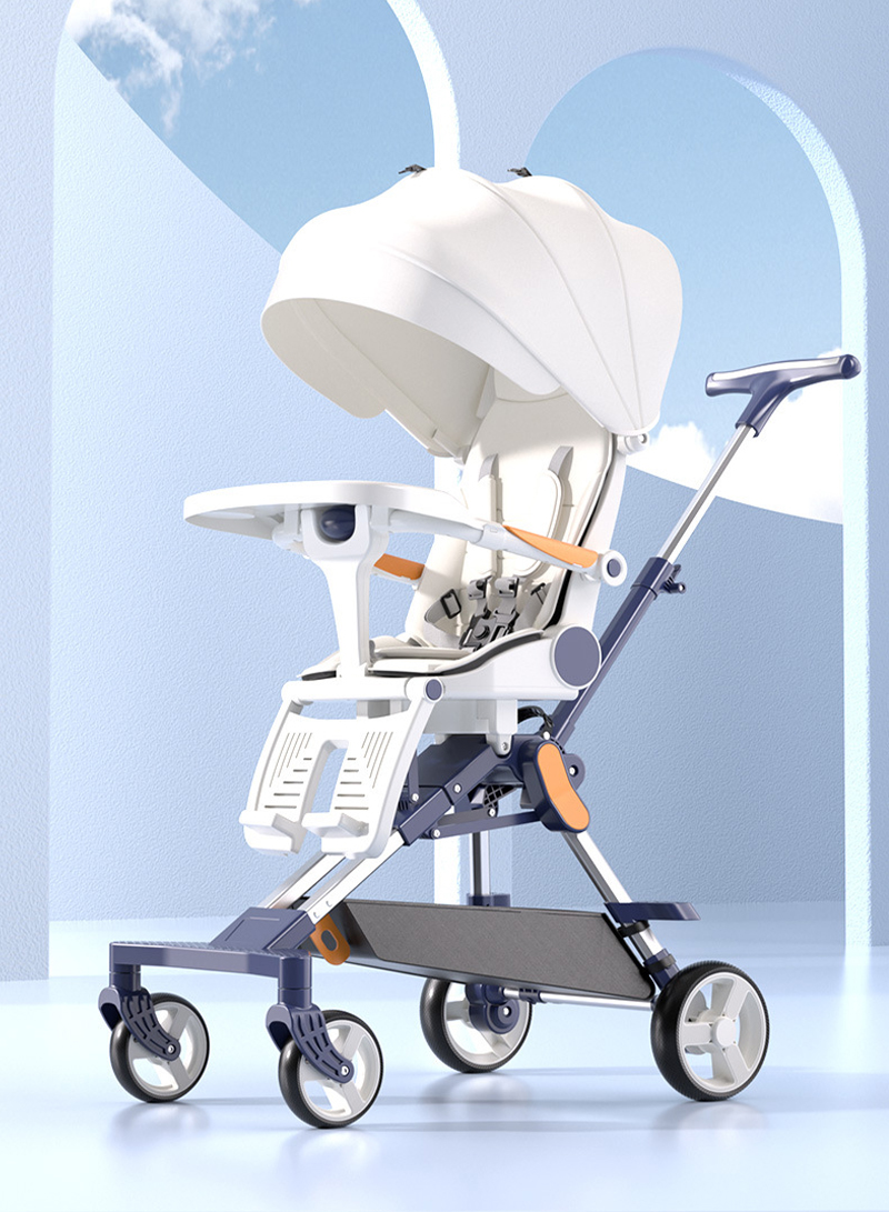 Folding and Reclining Body, Bidirectional Baby High Landscape Stroller