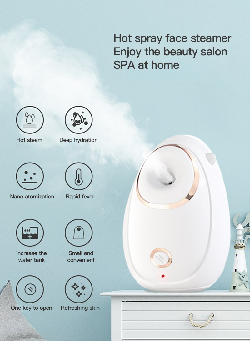 Facial Steamer, Nano Ionic Face Steamer for Facial Deep Cleaning, Humidifier Face Skin Moisturizing, Facial Steamer Hot Mist Unclogs Pores Home Spa