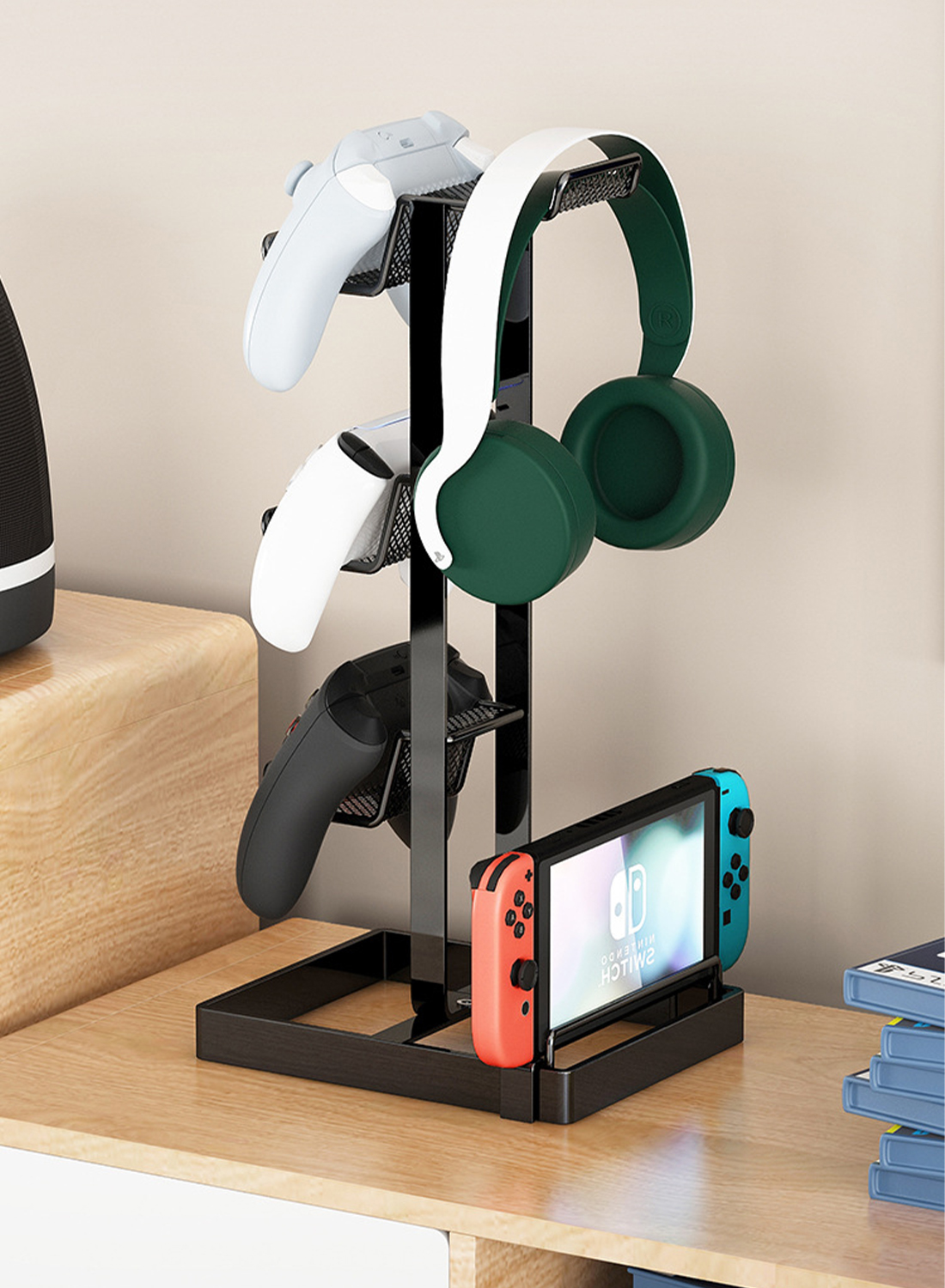 3-Tier Controllers Holder Display Stand for PS4/PS5/Switch Pro/Xbox Controllers/Headsets/Consoles/Mobile Phones Tablet
