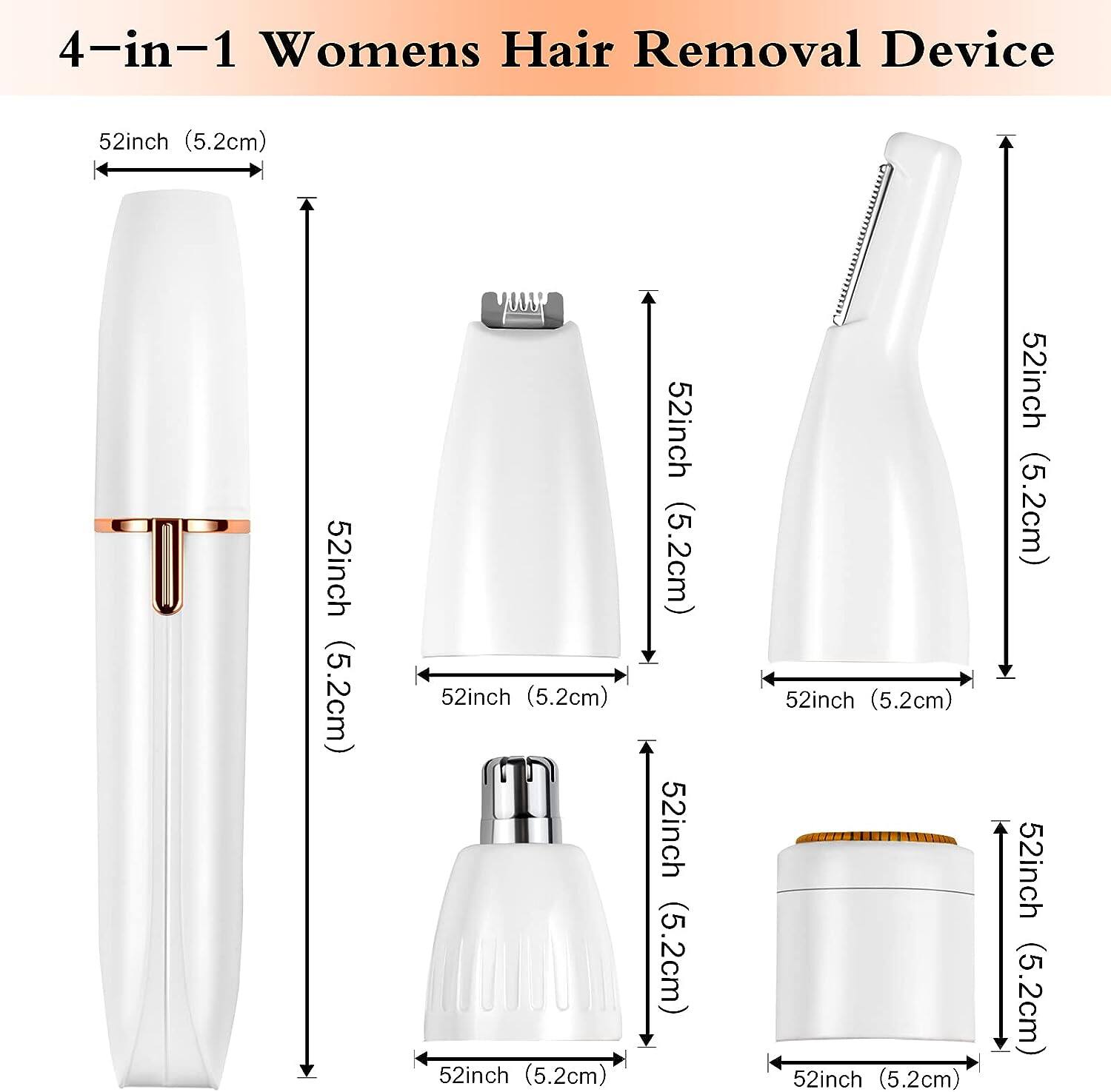 Electric Razors for Women 4 in 1 Bikini Trimmer Pubic Hair Face Shavers Nose Hair Trimmer Arm Legs Underarm Eyebrows Electric Trimmer