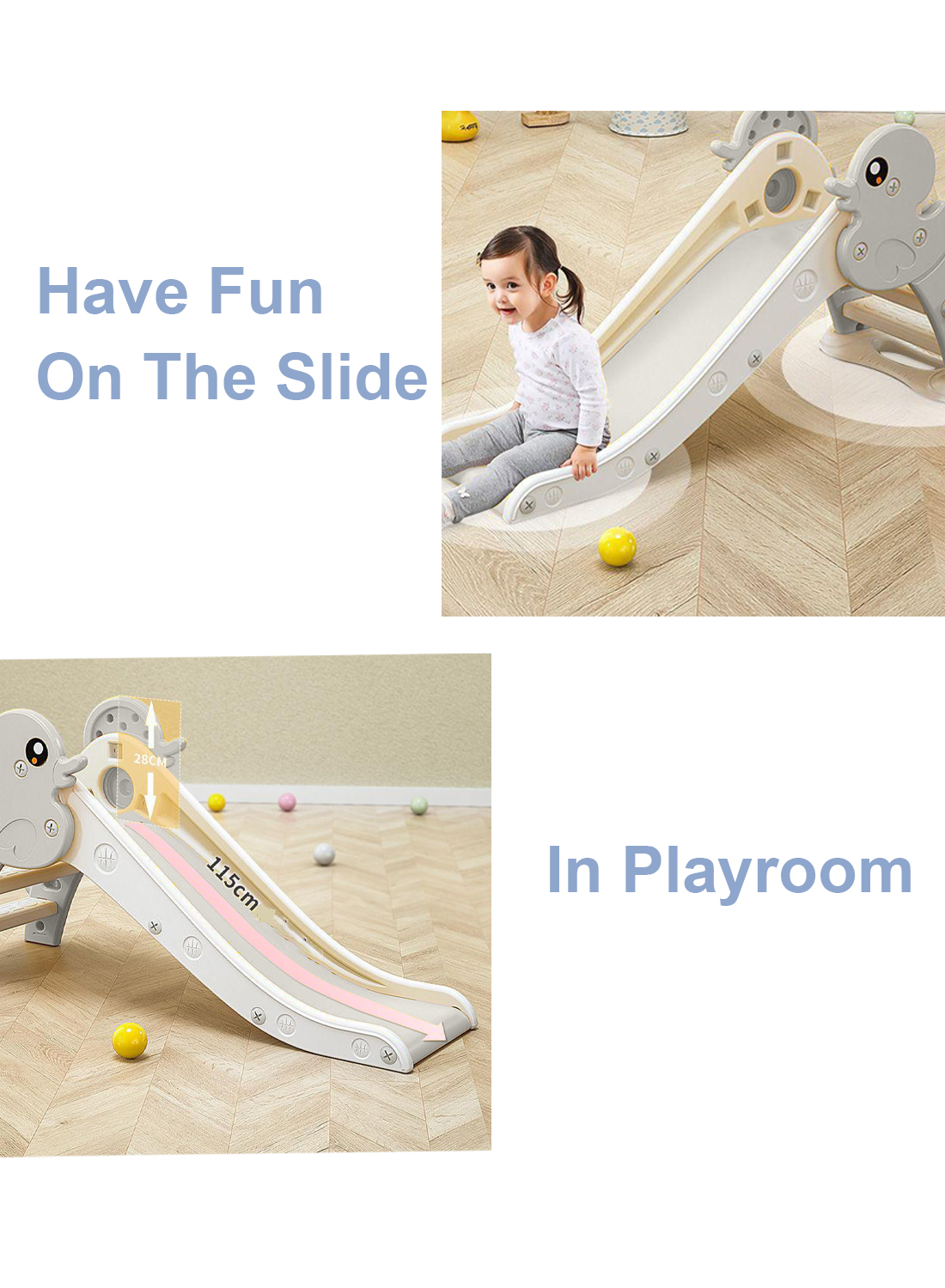 Children's Slide Indoor Household Small Kids Slide for Toddlers Indoor Freestanding Slide Easy Assemble Children Climber Playset Toy Climber Freestanding Toddler Slide