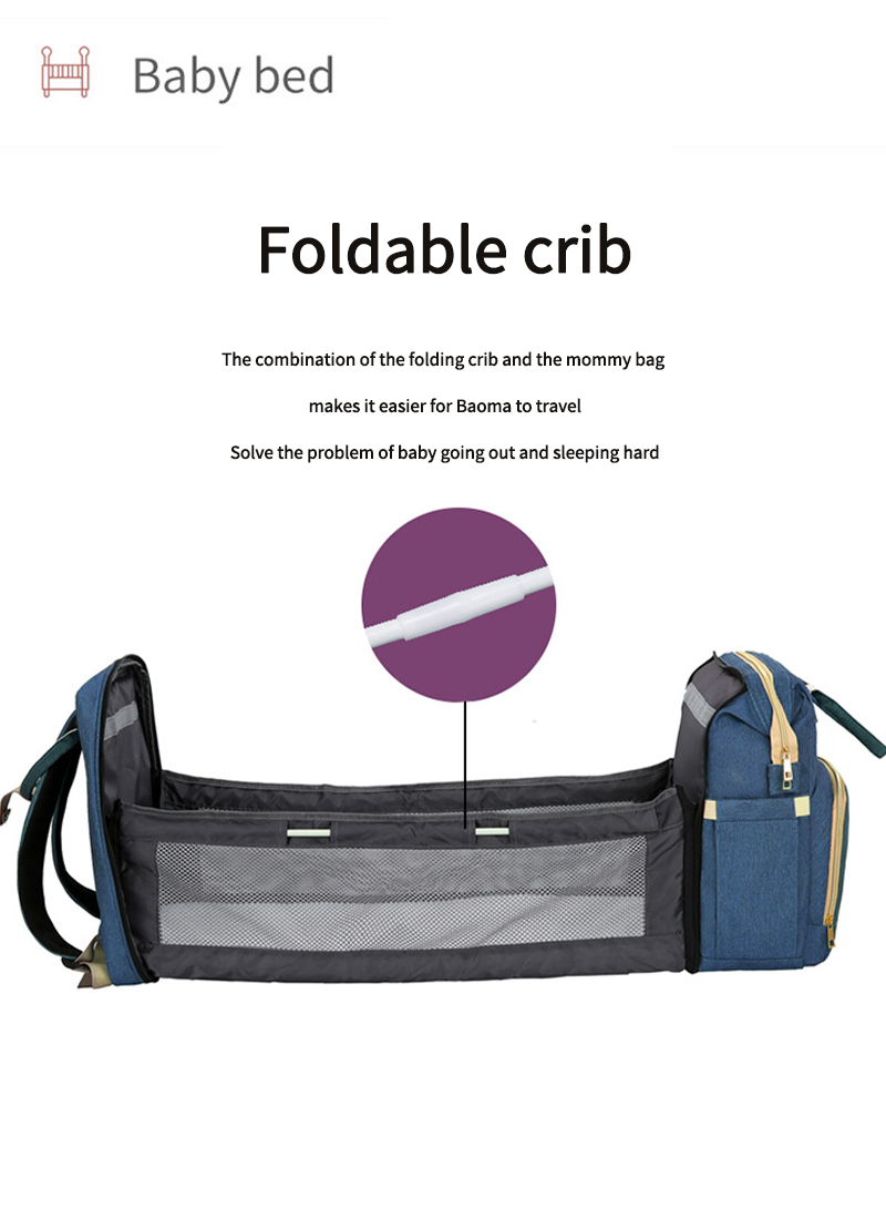 Waterproof and Thermal Insulation Extended Version Telescopic Folding Mommy Bag with Hanging Stroller Design