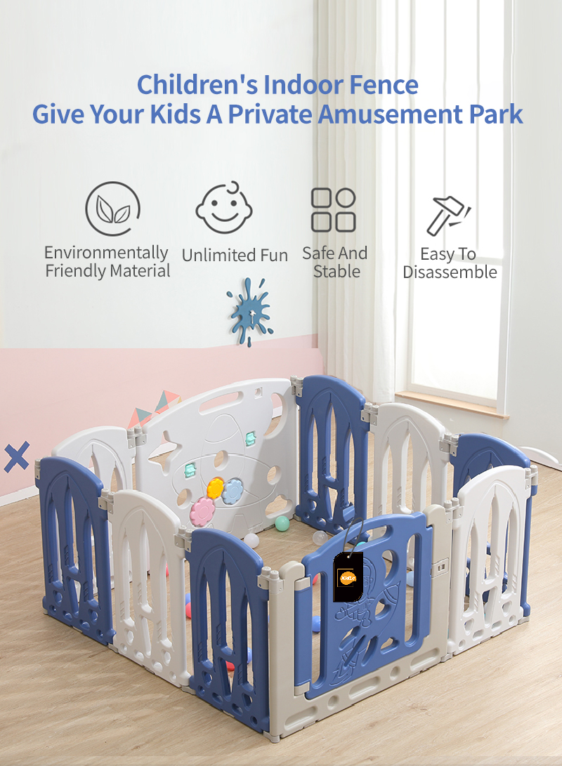 10 Panel Foldable Baby Playpen Safety Play Yard Portable Game Panel and Gate with Safety Lock For Toddlers Indoor Outdoor Use