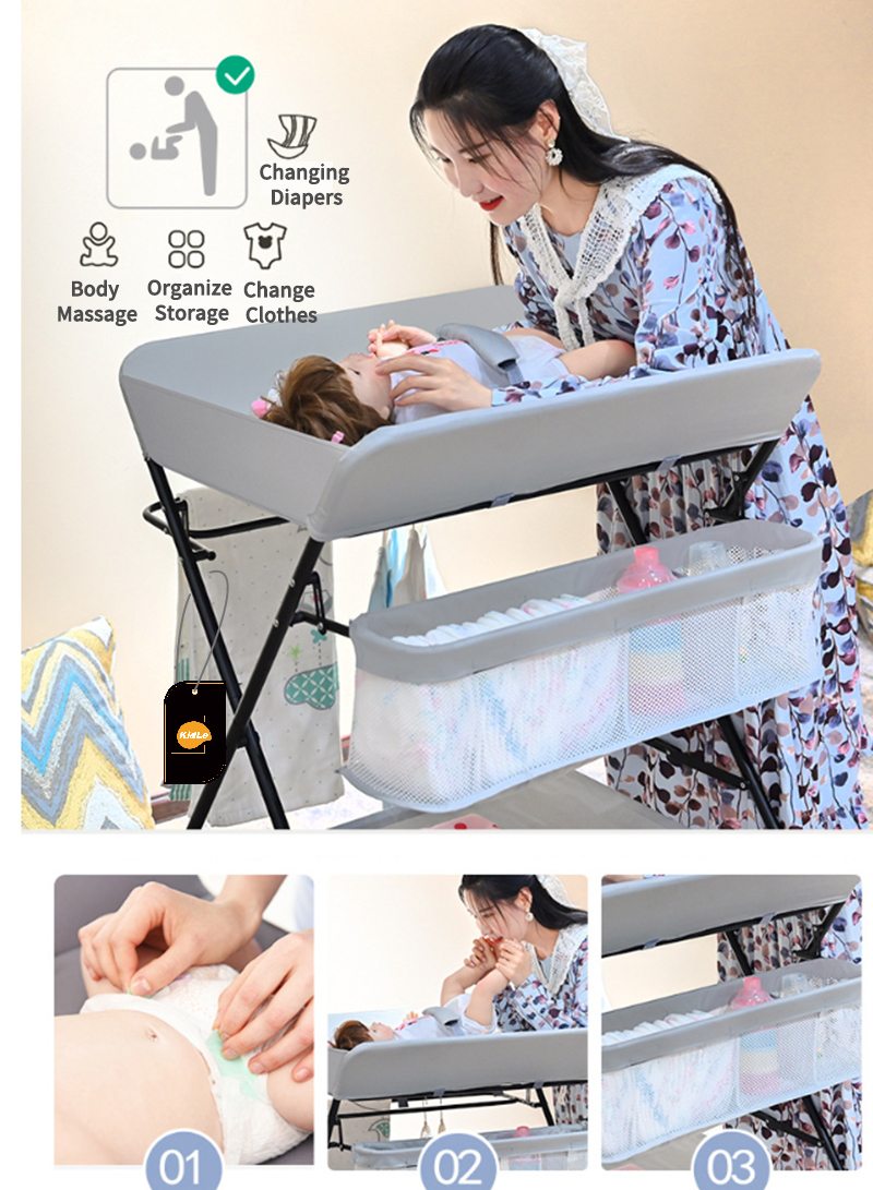 Diaper Table Baby Care Table Portable Multi-function Foldable Bath Baby Bed Changing Diaper Touch Table