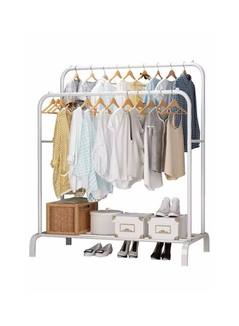 Clothes Organizer And Holder Metal Stand White 105*52*150cm