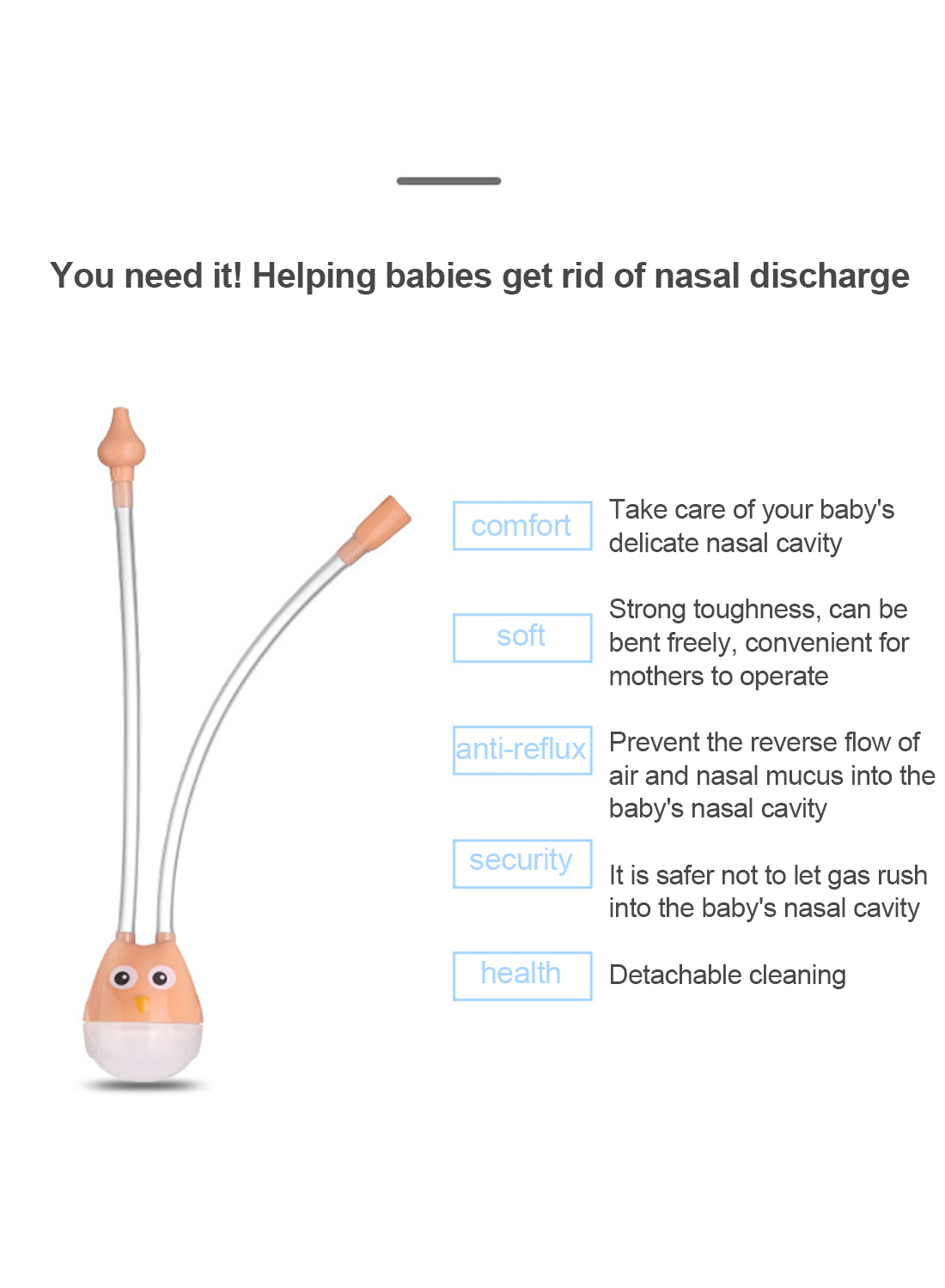 Baby's Anti Reflux Catheter Nasal Aspirator