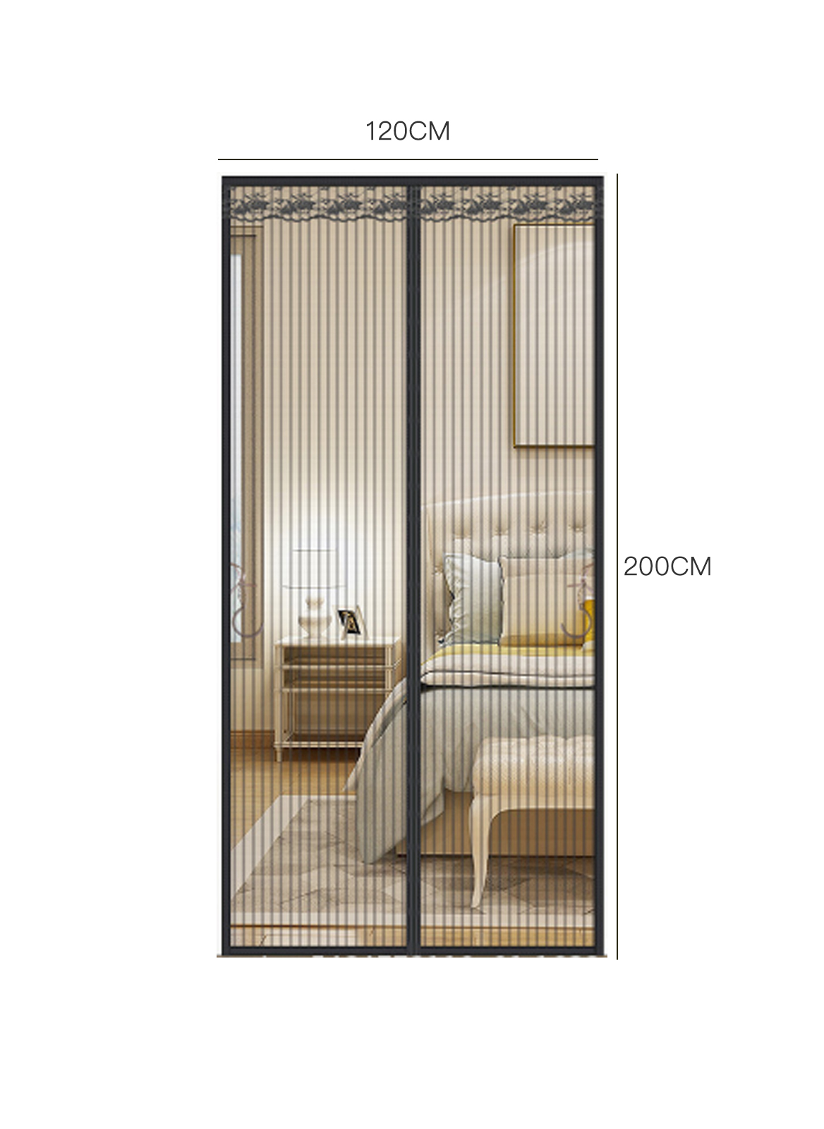 Magnetic Velcro Tulle Anti-Mosquito Door Curtain 120*220CM