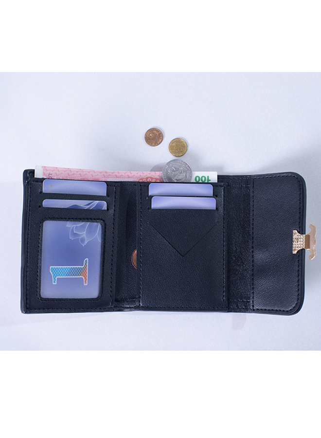 Women's Multi-function Three-fold Short Canvas Wallet 10*7.5*2cm
