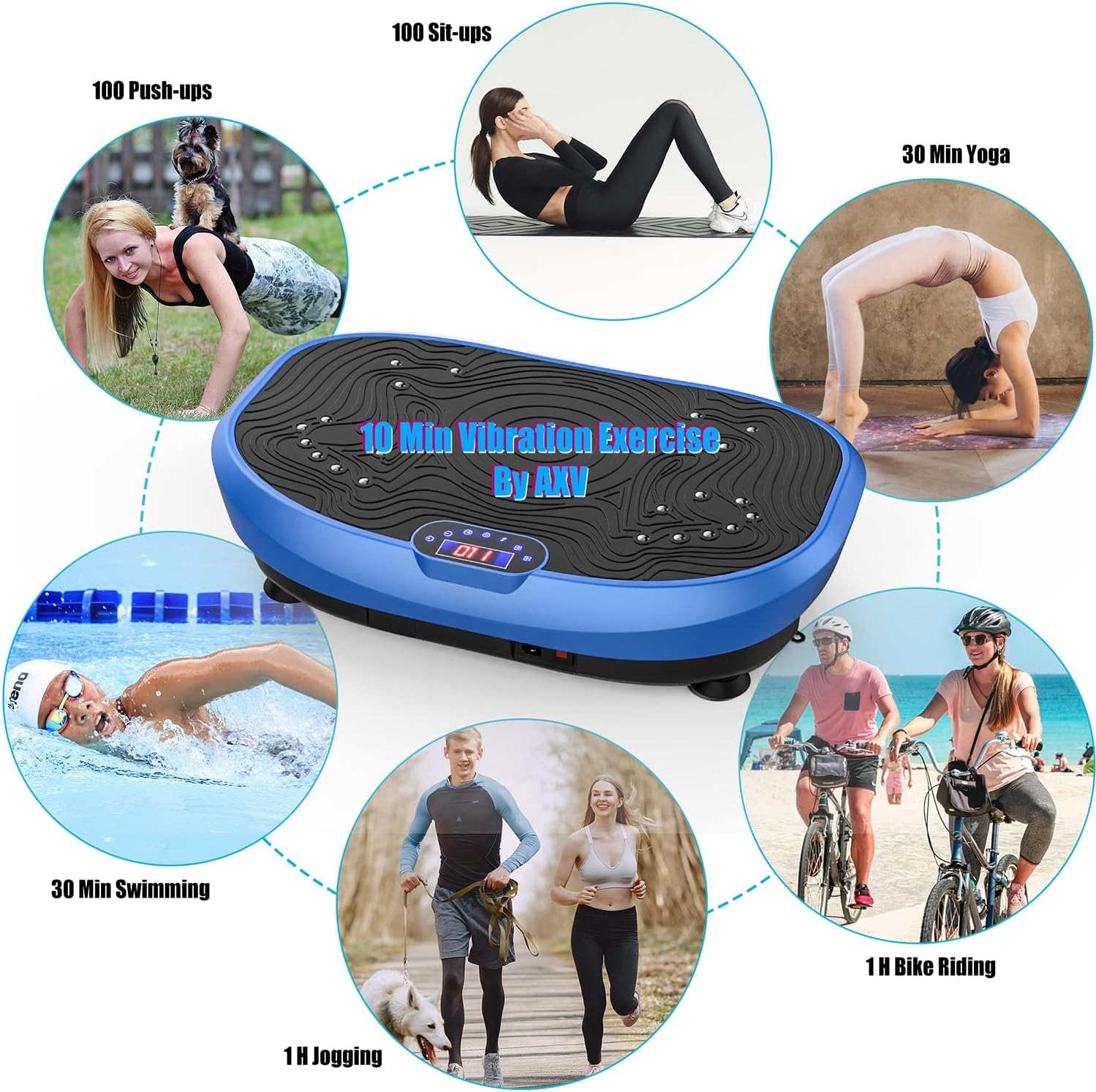 Vibration Plate Exercise Machine Whole Body Workout Vibrate Fitness Platform Lymphatic Drainage Machine for Weight Loss Shaping Toning Wellness Home Gyms Workout for Women Men