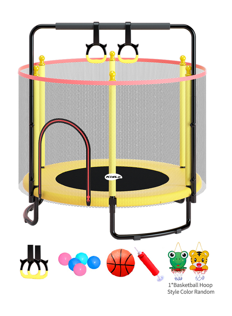 Children's Indoor Home With Guard Net With Horizontal Bar Trampoline Bouncing Bed