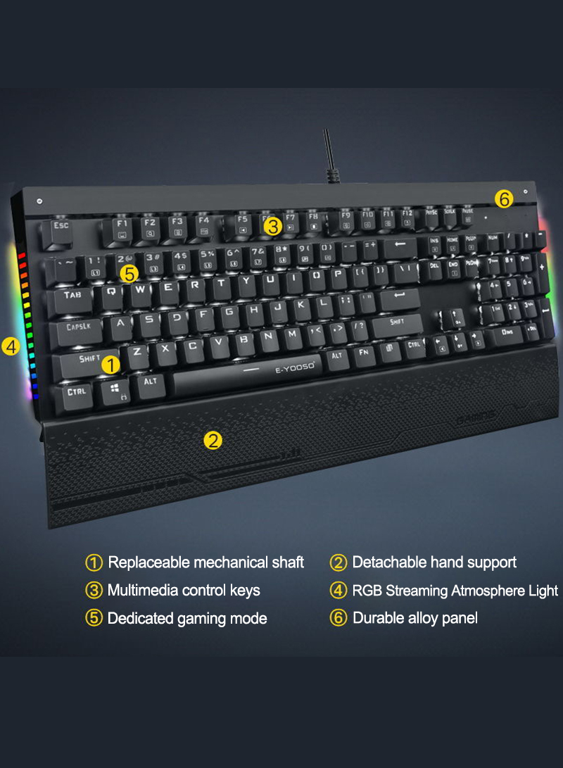 Z-727 RGB Mechanical Gaming Keyboard Black-Blue Switch and RGB Gaimg Mouse set