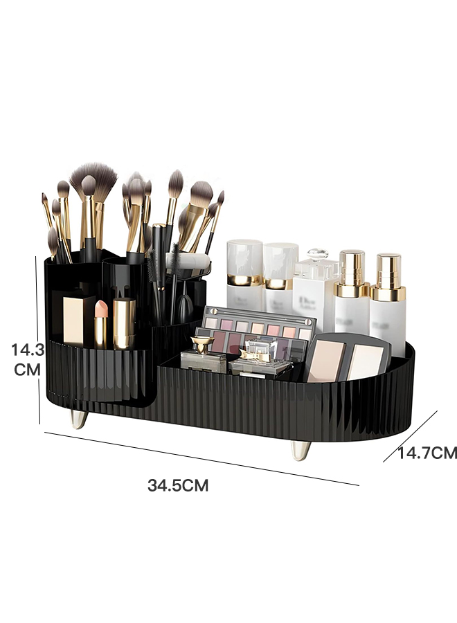 Large Capacity Makeup Brush Holder,360° Rotating Makeup Organizer,9 Slot Makeup Brushes Cup,for Vanity Decor,Bathroom Countertops,Desk Storage Container,Cosmetic Display cases