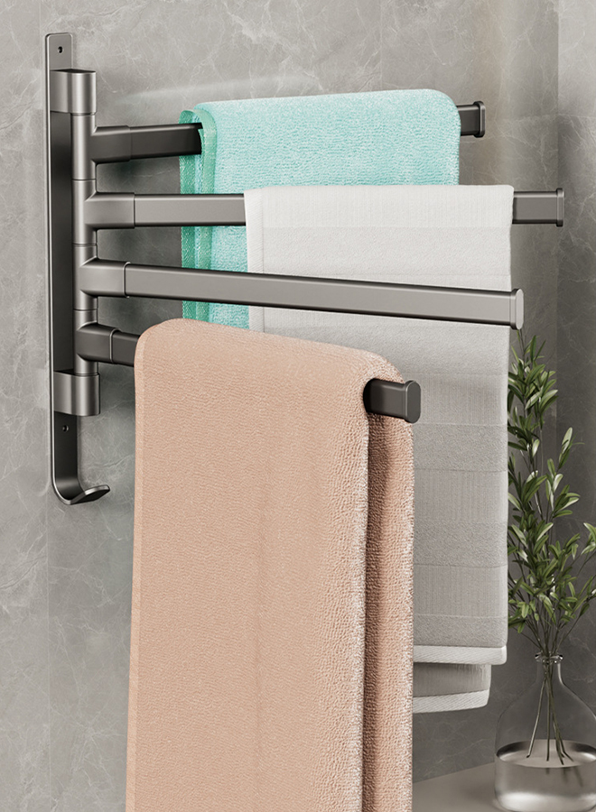 Non-perforated Rotatable Towel Rack In Bathroom