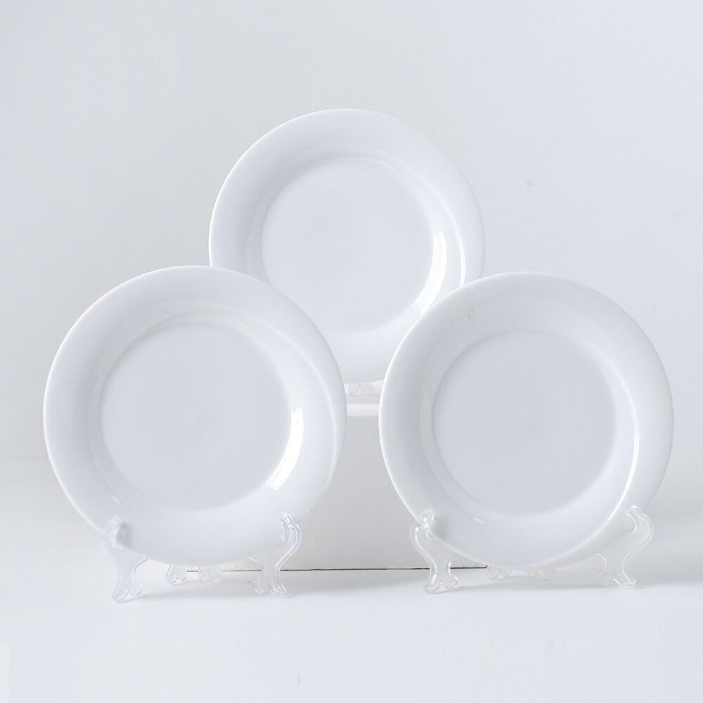 3-Piece Dinnerware Set 7.5-Inch White Color Plates