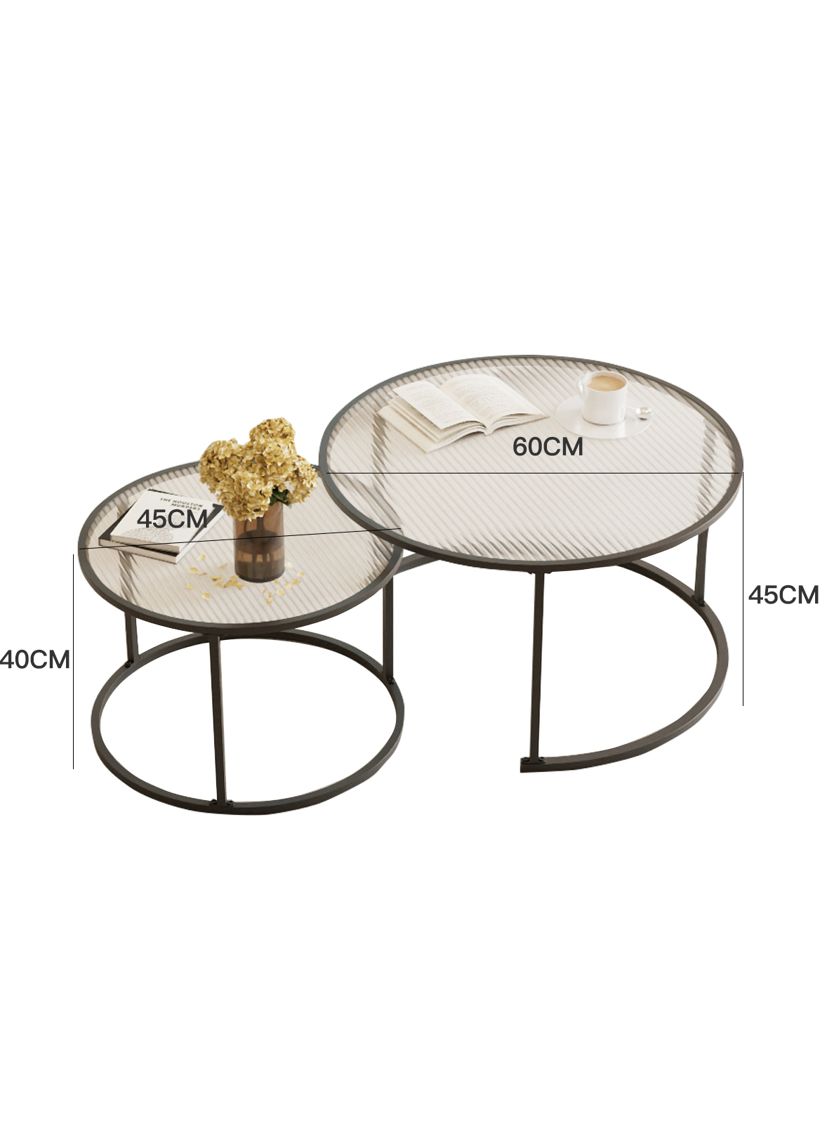 Creative Combination Circular Coffee Table 60*60*45&amp;45*45*40CM