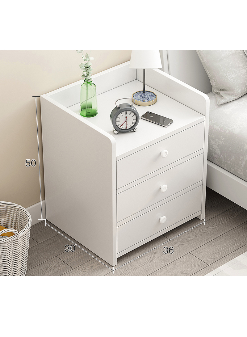 Sharpdo Bedside Table Nightstand Table Bedside Cabinet with Two Drawers WhitWood Simple Modern Nordic Mini Storage Side Table End Table Small Space Corner Table Storage Cabinet