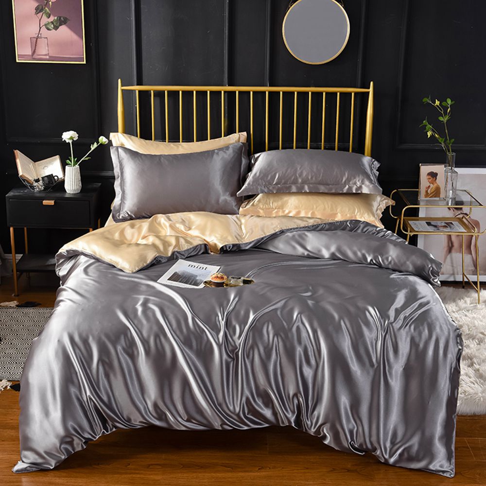 Four-piece bedding set microfiber soft quilt set with 1 quilt cover, 1 flat sheet and 2 pillowcases 1.8m bed（200*230cm）