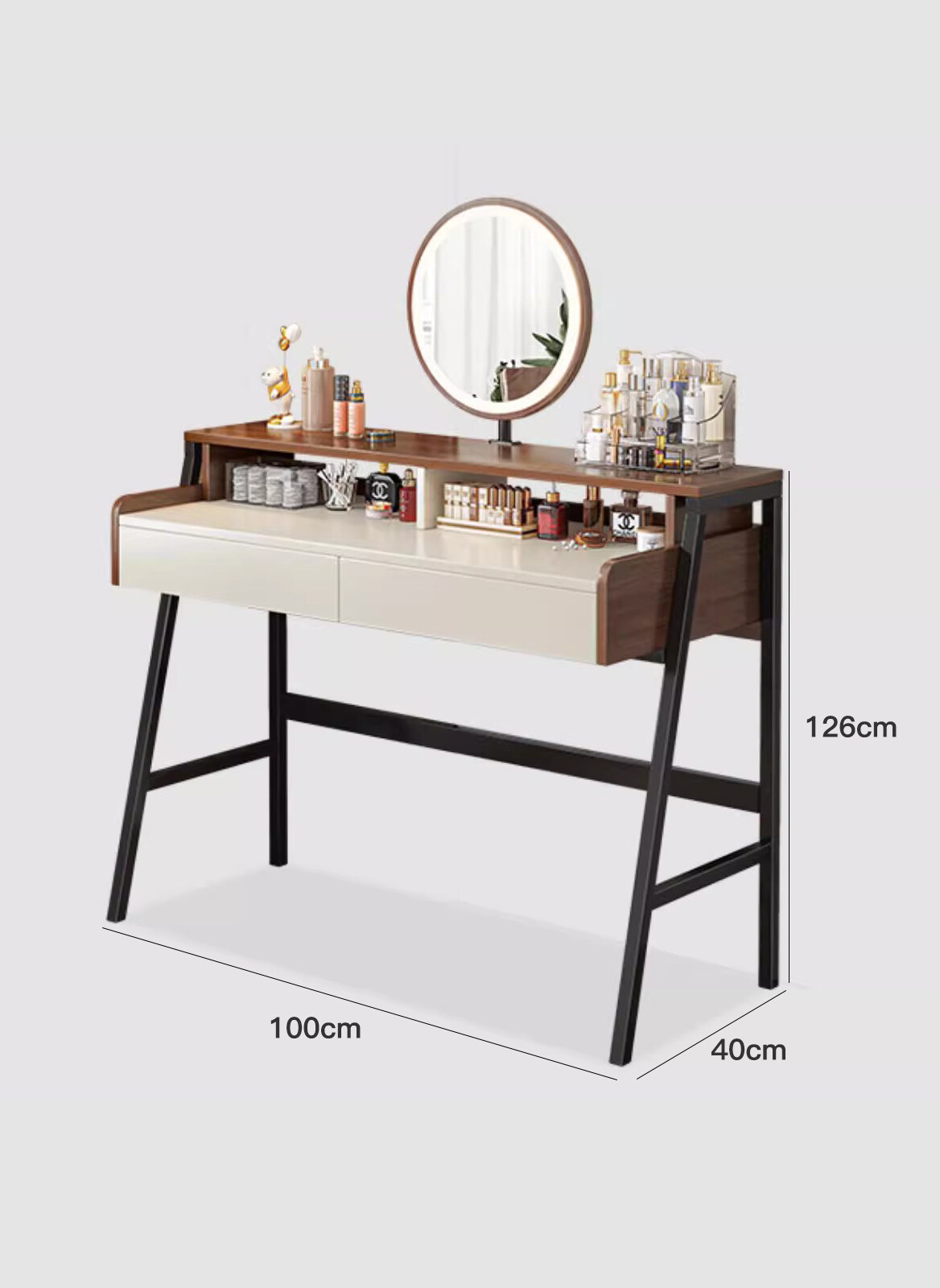Modern Bedroom Minimalist Style Dressing Table with LED Mirror