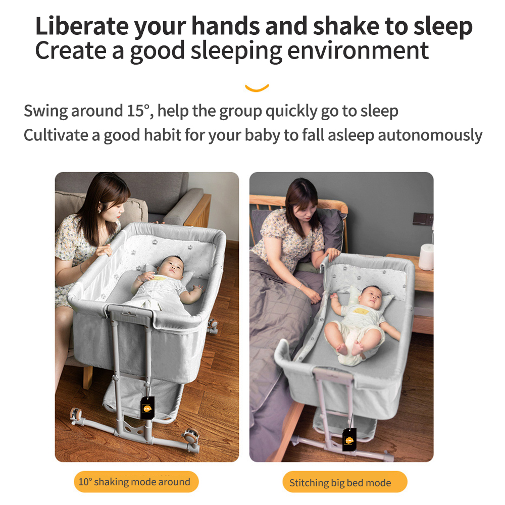 Portable Folding Multifunctional Crib，Baby Bassinet，Bedside Sleeper