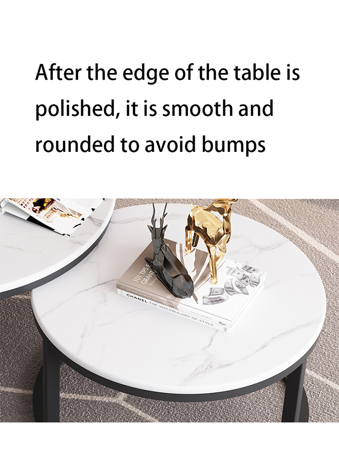 Nordic Light Luxury Wind Round Rock Desktop Two Piece Coffee Table