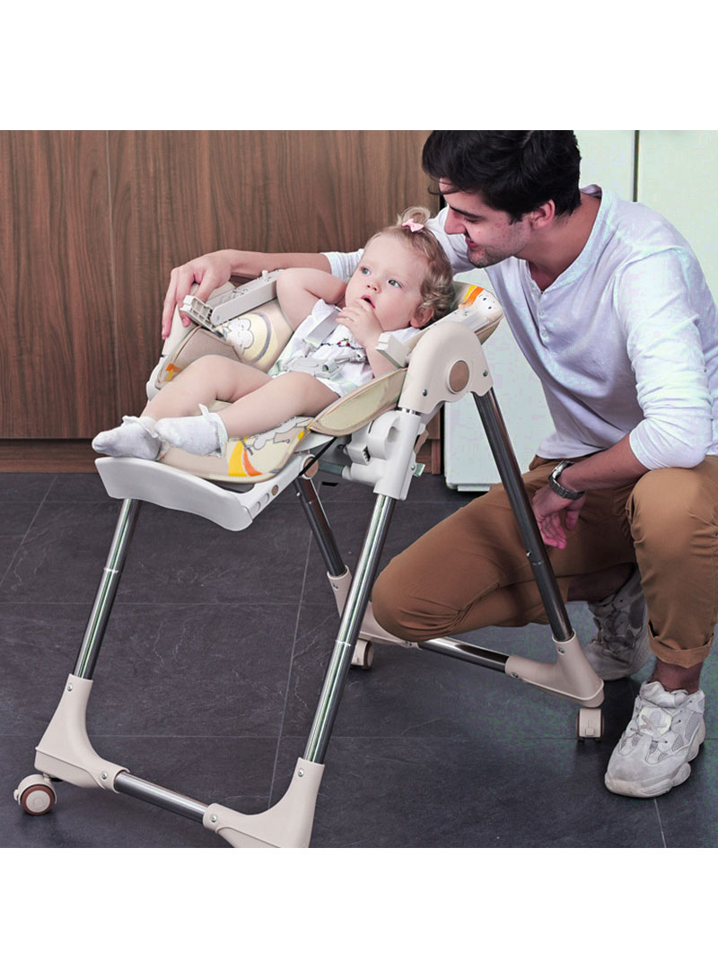 Leather Folding Baby Dining Chair