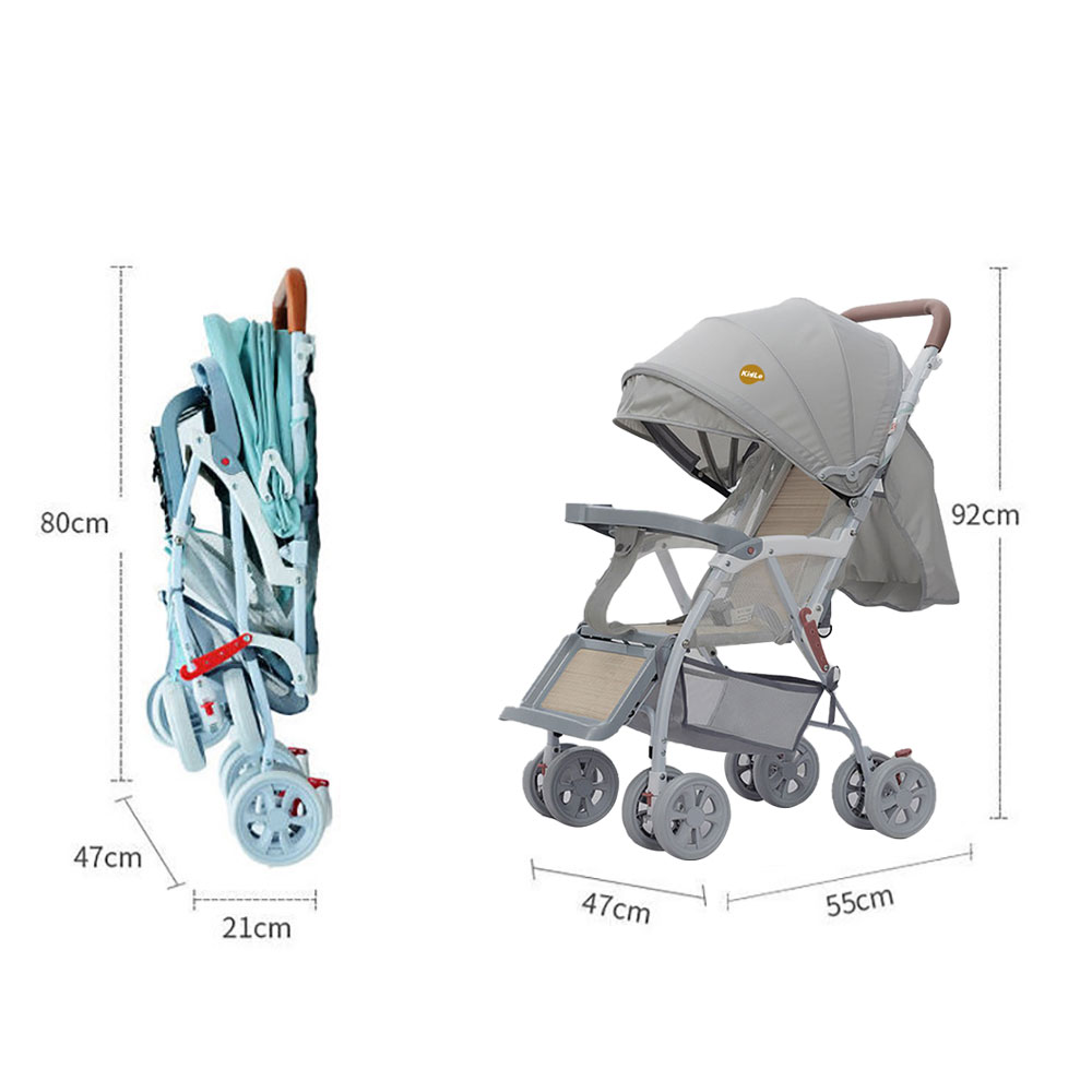 Baby Stroller, Bamboo Mat, Bamboo Woven Ultra-light Stroller, Can Sit, Lie Down And Fold, With Large Storage Bag