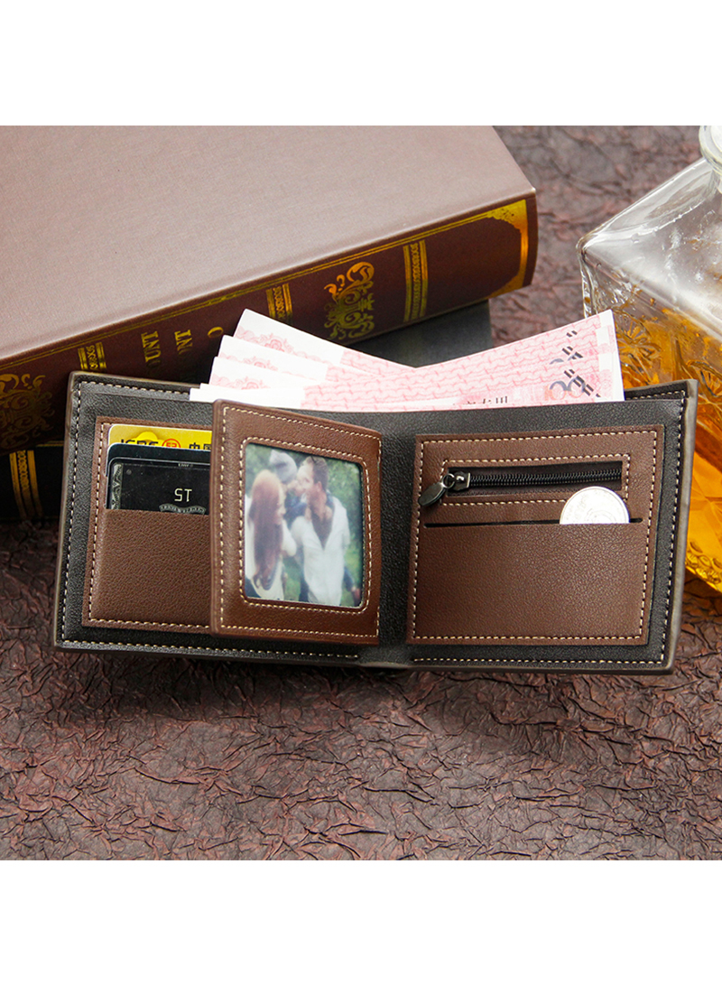 Men's Wallet Short Wallet Card Holder Id Bag 12*9.5*1.5cm
