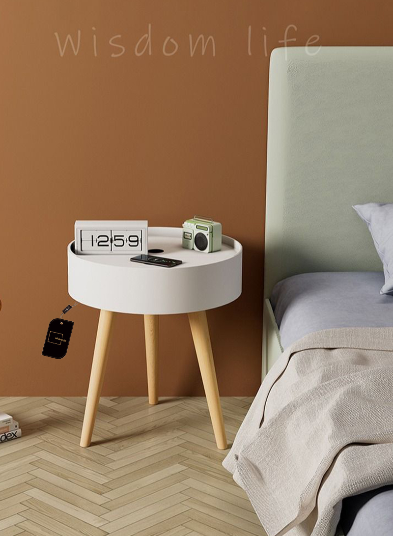 Wireless Charging Large Capacity Storage Household Bedside Coffee Table Bedside Table