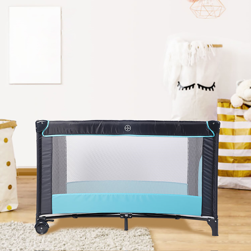 Baby Folding Bed (with Cushion, Wheels)
