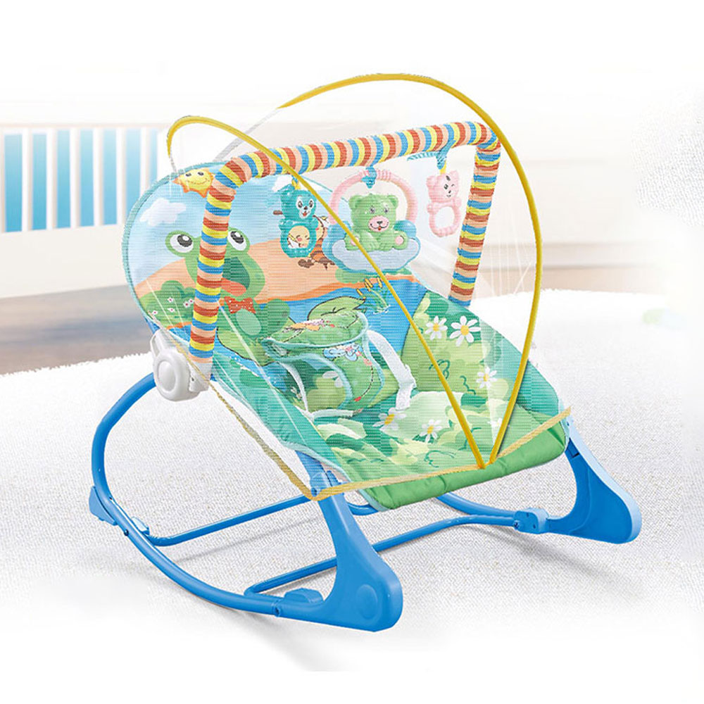 Baby Rocking Chair, Baby Rocking Bed, Light Foldable Children's Rocking Chair, Coax Baby Recliner With Mosquito Net