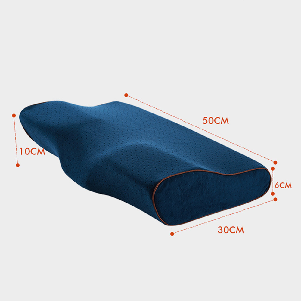 Orthopedic Memory Foam Butterfly Pillow Cervical Neck Support Pillow Blue 50*30*30*6cm