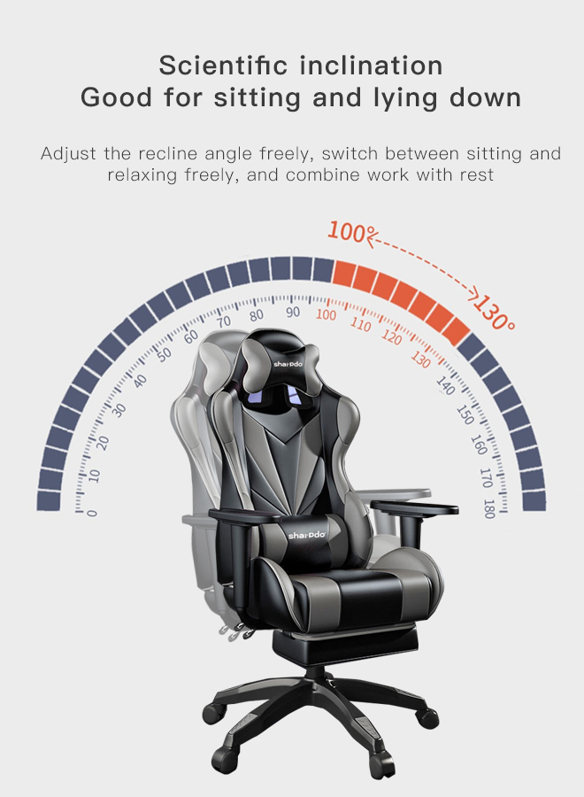 Household Small Lifting Electric Racing Chair Massage Chair Grey