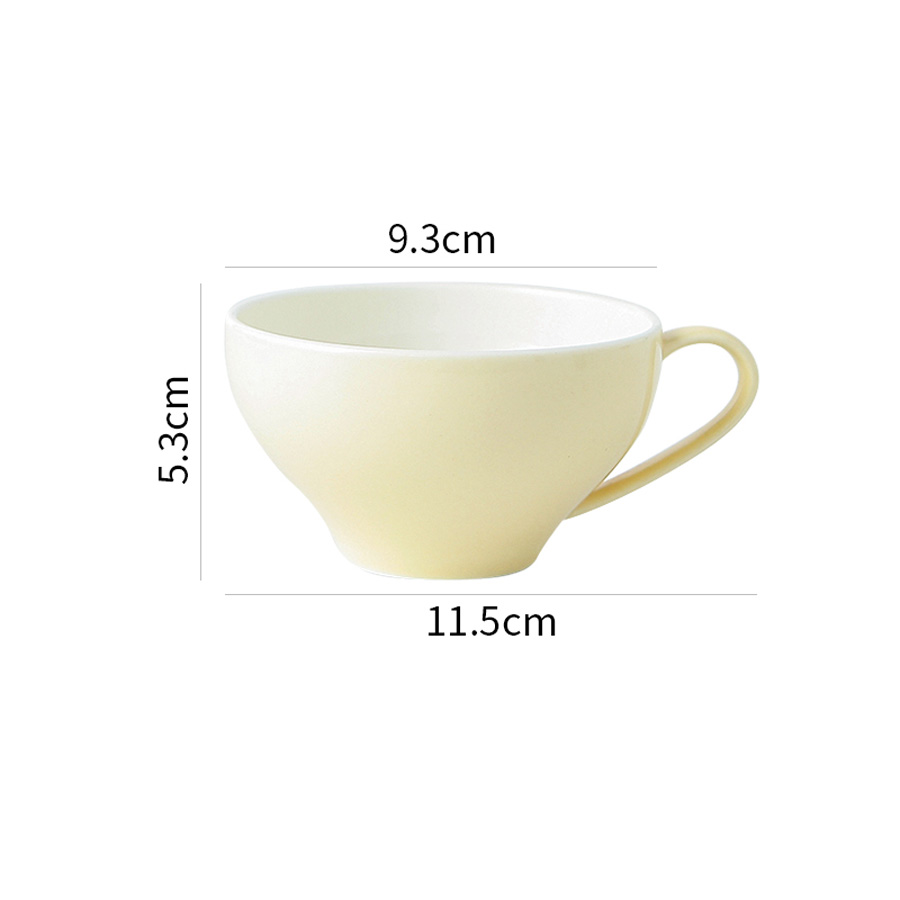 6 PCS Beige bowl shaped ceramic coffee cups 180ml