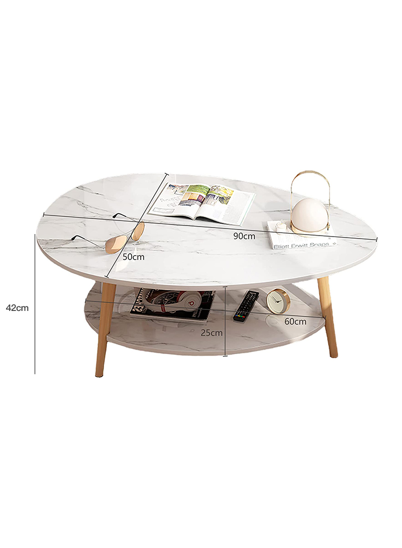 Nordic Style Double-layer Coffee Table 90*50*42cm