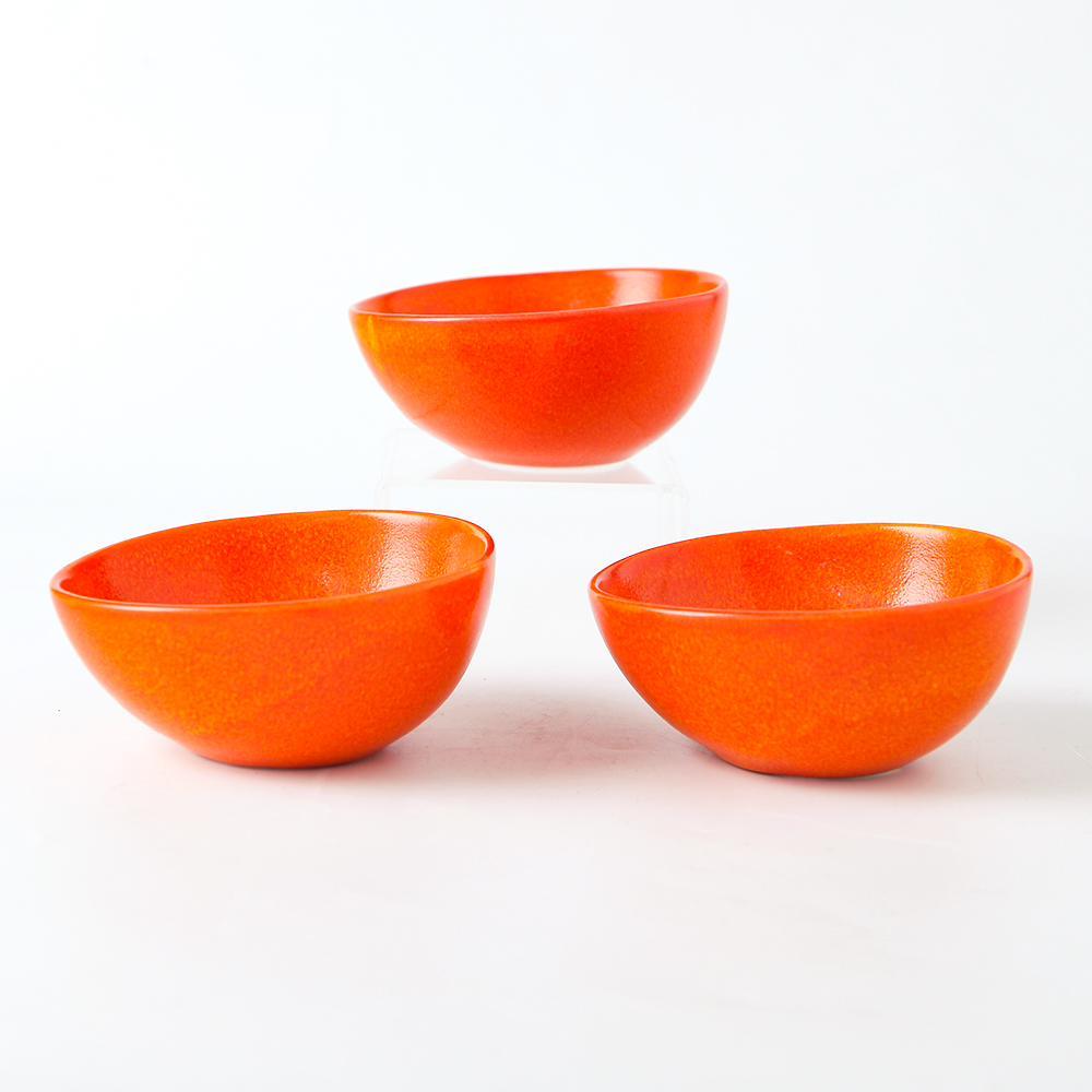 Sets of 3 Orange Egg Bowls 350ML