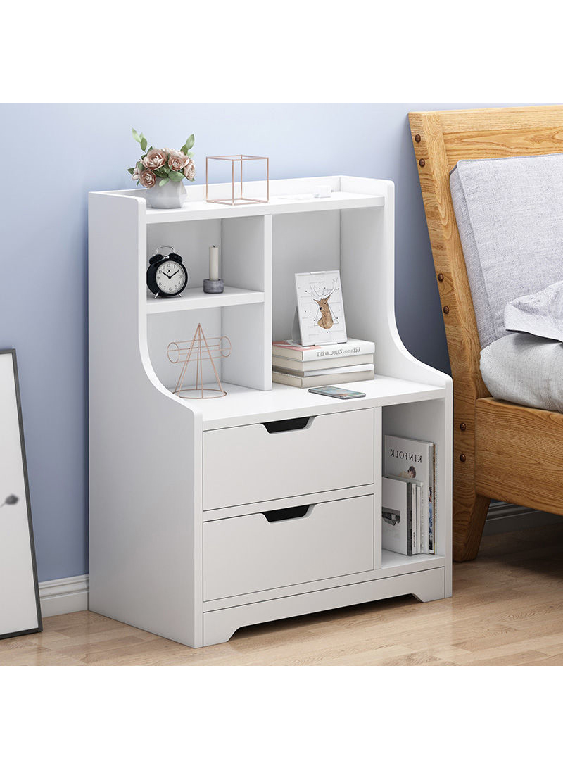 Sharpdo Nightstands Home Bedside Storage Cabinet With 2 Drawers White