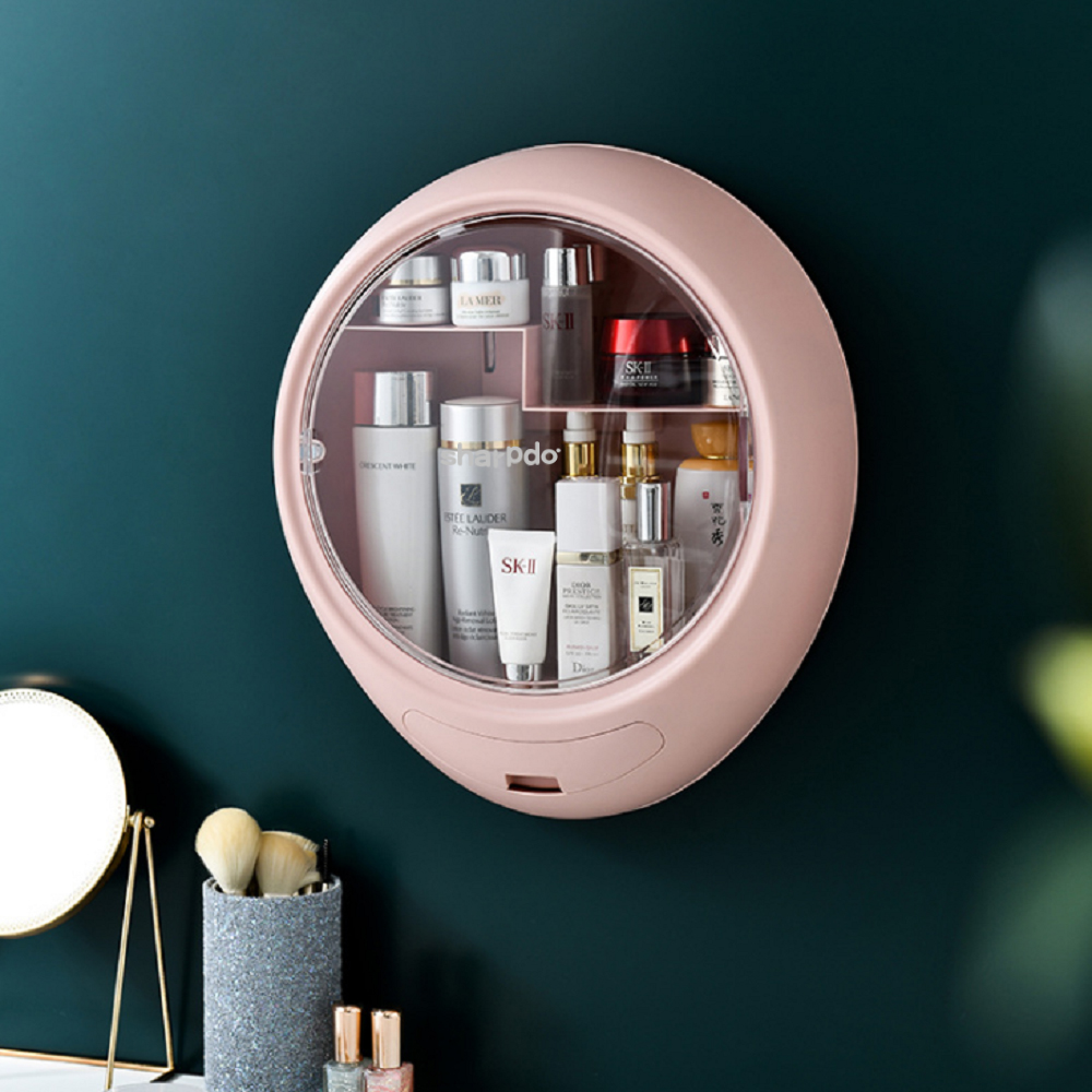 Multifunctional Wall-mounted Cosmetic Storage Box Toilet Punch-free Skin Care Product Rack Moisture-proof And Dust-proof Compartment Box